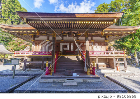 秋の日吉大社　東本宮　本殿（滋賀県大津市坂本） 98106869