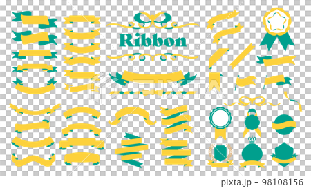 A set of simple yellow ribbon label material A set of simple yellow ribbon label material 98108156