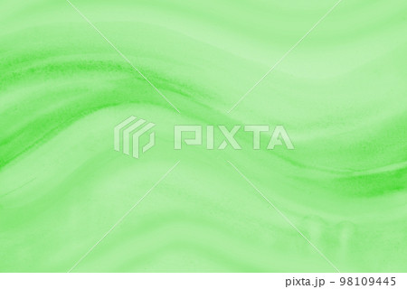 波の水彩画　背景　黄緑色 98109445