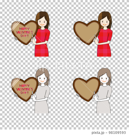 Woman text space set with chocolate frame Woman text space set with chocolate frame 98109593
