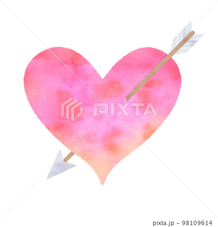 矢が刺さったハートのイラスト素材