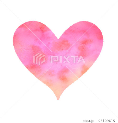 ハート　（手描き水彩風） 98109615