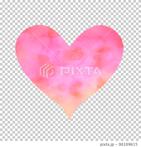 ハート　（手描き水彩風） 98109615