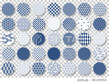 日本模式圓形圖標集（藍色） 98110058