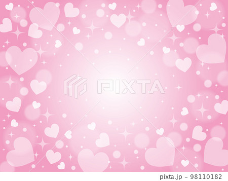 乱舞するハートの背景 ピンクのイラスト素材 [98110182] - PIXTA