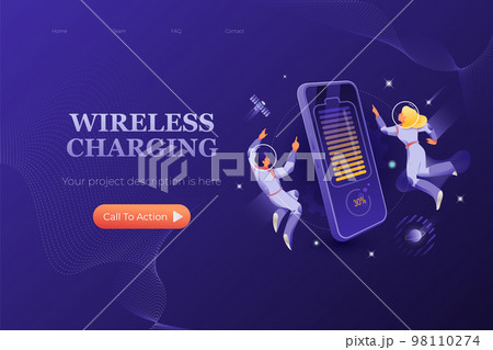Wireless Charging Web Page Design Template 98110274