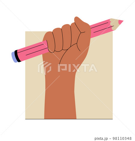 Raised Fist With Pencil Raised Fist With Pencil 98110348