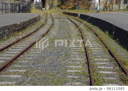 廃止された鉄道のレールとホーム 廃止された鉄道のレールとホーム 98111085