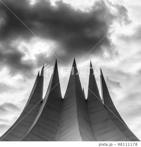 Top of the roof of Tempodrom building in city Berlin in Germany 98111178