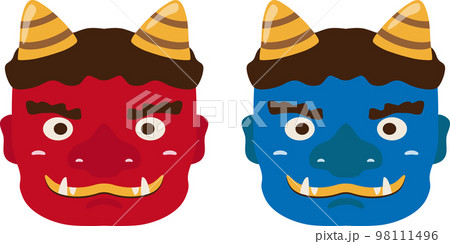 節分　赤鬼と青鬼 98111496