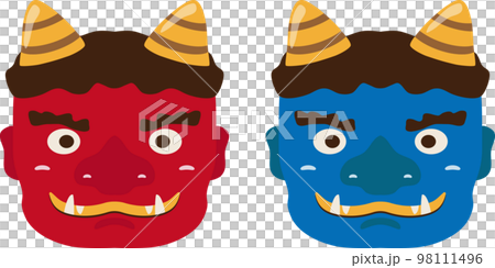 節分　赤鬼と青鬼 98111496