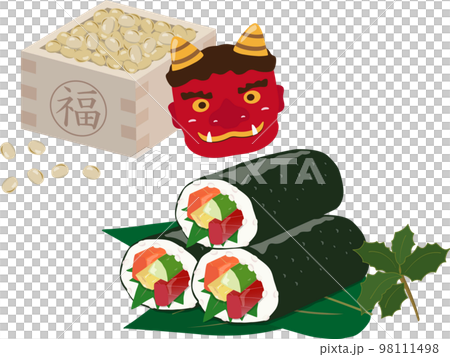 節分　豆と鬼　恵方巻付き 98111498
