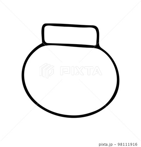 Doodle jar for spices. Outline container with lid Doodle jar for spices. Outline container with lid 98111916