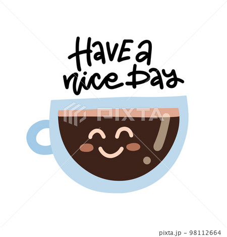 A cute kawaii cartoon character of a smiling portable coffee cup on a white  background Stock Vector Image & Art - Alamy