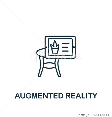 Augmented Reality icon. Monochrome simple Smart Technology icon for templates, web design and infographics Augmented Reality icon. Monochrome simple Smart Technology icon for templates, web design and infographics 98112843