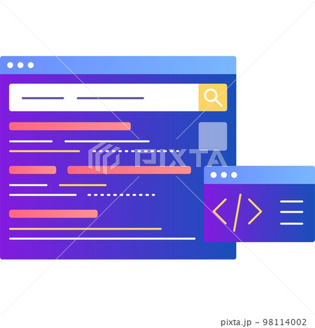 Website seo optimization icon vector html code 98114002