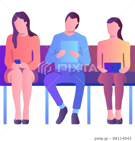 People queue vector job interview icon isolated 98114042