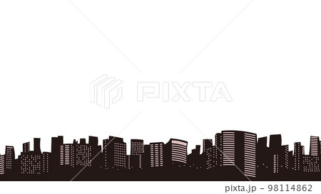 夜のオフィス街イラスト素材 ヘッダーフッター 横長 夜のオフィス街イラスト素材 ヘッダーフッター 横長 98114862