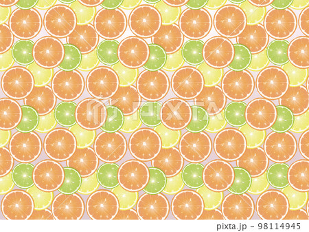 フレッシュな柑橘系果物の背景素材 ピンクの背景 フレッシュな柑橘系果物の背景素材 ピンクの背景 98114945