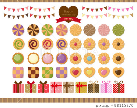 バレンタインイラスト素材チョコクッキー 98115270