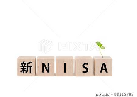 新NISAイメージ　積み木から新芽が出る 98115795