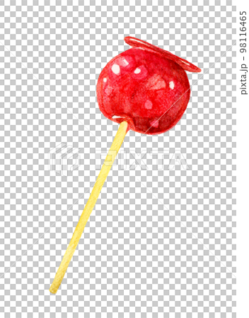 Candy apple Hand-drawn watercolor illustration material of sweets and confectionery Candy apple Hand-drawn watercolor illustration material of sweets and confectionery 98116465