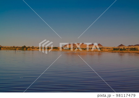 Panoramic view to Katam aka Baramar lake group of Ounianga kebir lakes at the Ennedi, Chad Panoramic view to Katam aka Baramar lake group of Ounianga kebir lakes at the Ennedi, Chad 98117479