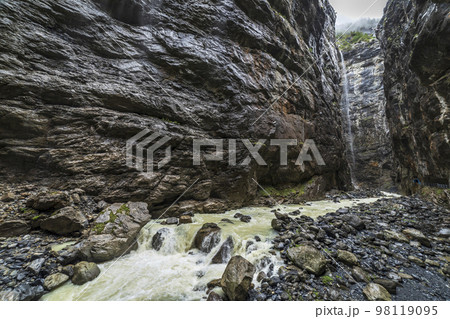 Grindelwald glacier Gorge canyon river in Bernese Oberland, Switzerland 98119095