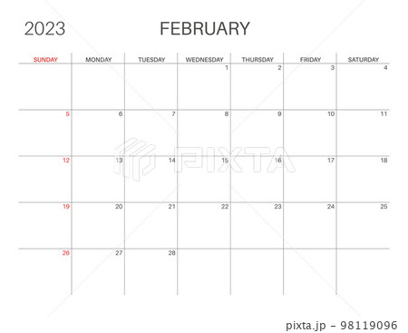 Monthly planner. Horizontal monthly calendar. Simple, minimalist design. 98119096