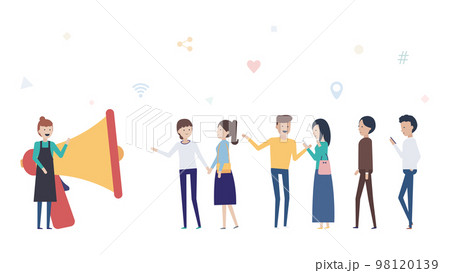 店舗集客とマーケティングのイラスト素材 店舗集客とマーケティングのイラスト素材 98120139