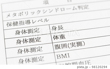 体重　健康診断　項目 98120294