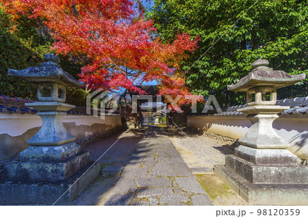 慈眼堂山門　紅葉の季節（滋賀県大津市坂本） 98120359