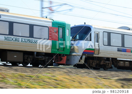 併結運転を行う783系特急形電車(JR九州) 併結運転を行う783系特急形電車(JR九州) 98120918
