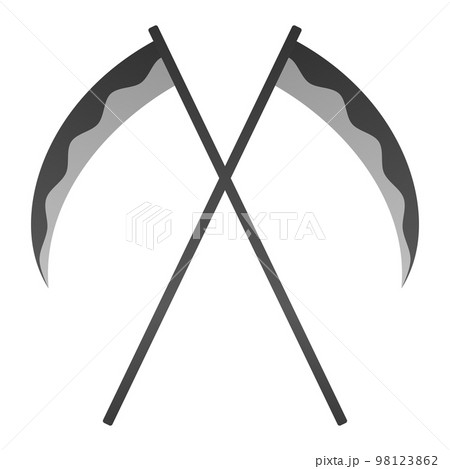 Scythe weapon on a white background Royalty Free Vector