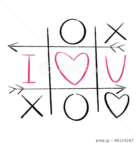 Doodle Tic Tac Toe Game with Cross Graphic by IrynaShancheva