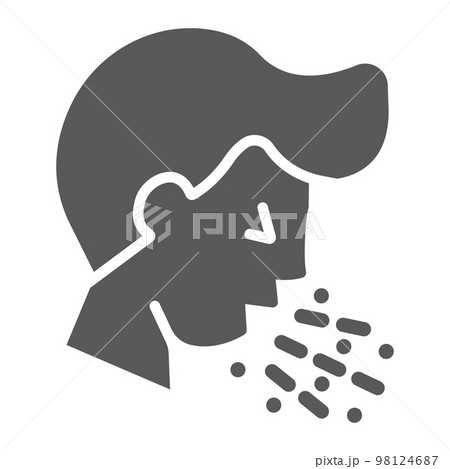Cough glyph icon, coronavirus and flu, coughing man sign, vector graphics, a solid icon on a white background, eps 10 Cough glyph icon, coronavirus and flu, coughing man sign, vector graphics, a solid icon on a white background, eps 10 98124687