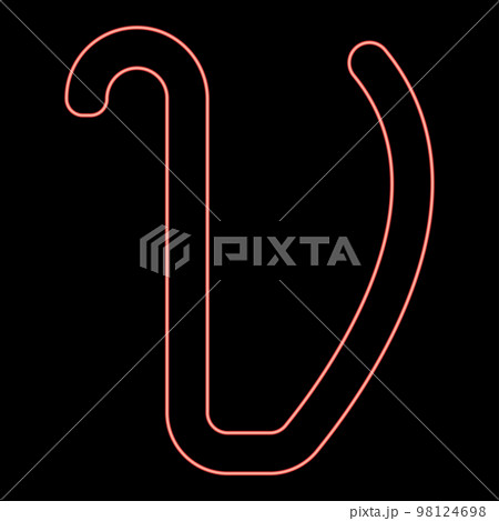 Neon upsilon greek symbol small letter lowercase font red color vector illustration image flat style Neon upsilon greek symbol small letter lowercase font red color vector illustration image flat style 98124698