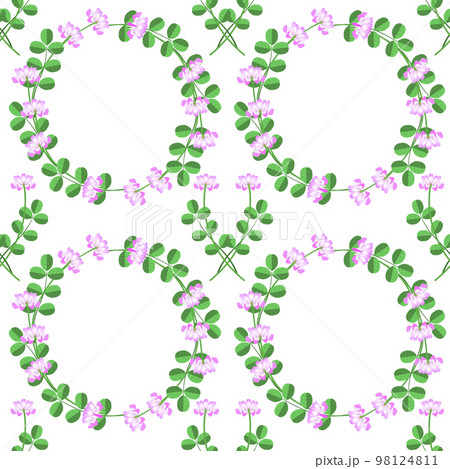 春に咲くレンゲソウの花のシームレスパターン 98124811