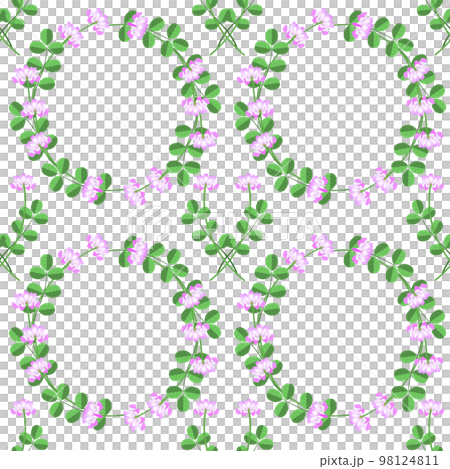 春に咲くレンゲソウの花のシームレスパターン 98124811