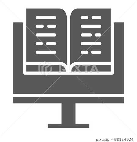 Virtual education glyph icon, education and school, online learning sign vector graphics, a solid icon on a white background, eps 10 98124924