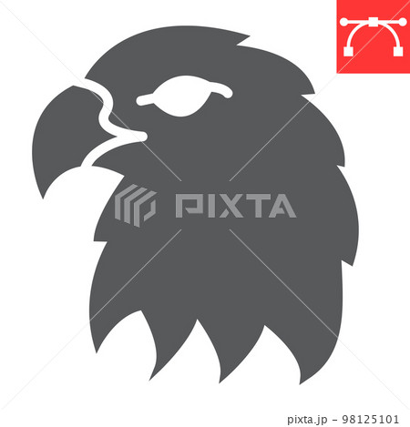 Eagle glyph icon, animal and hawk, wild bird sign vector graphics, editable stroke solid icon, eps 10 Eagle glyph icon, animal and hawk, wild bird sign vector graphics, editable stroke solid icon, eps 10 98125101