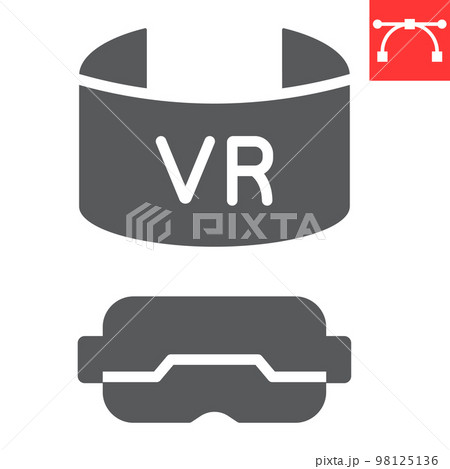 Virtual reality headset glyph icon, video games and vr glasses, vr gaming sign vector graphics, editable stroke solid icon, eps 10 98125136