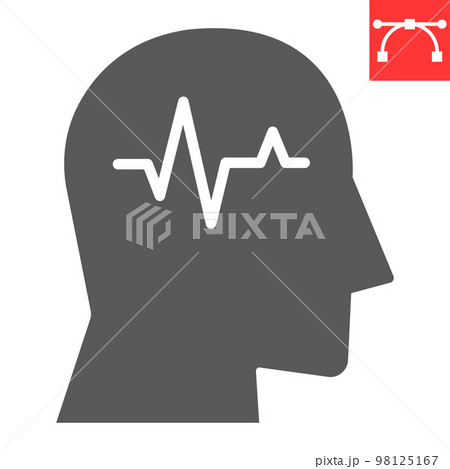 Epilepsy glyph icon, illness and neurology, epilepsy sign vector graphics, editable stroke solid icon, eps 10 98125167