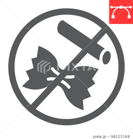 No pasta glyph icon, food and keto diet, pasta sign vector graphics, editable stroke solid icon, eps 10 No pasta glyph icon, food and keto diet, pasta sign vector graphics, editable stroke solid icon, eps 10 98125168