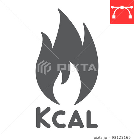 Calories burn glyph icon, fitness and keto diet, fire sign vector graphics, editable stroke solid icon, eps 10 98125169