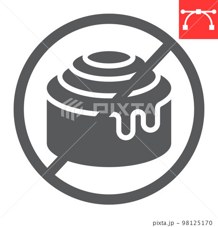 No sweet glyph icon, food and keto diet, cinnamon bun sign vector graphics, editable stroke solid icon, eps 10 No sweet glyph icon, food and keto diet, cinnamon bun sign vector graphics, editable stroke solid icon, eps 10 98125170