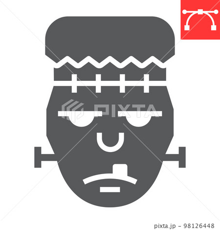 Frankenstein glyph icon, halloween and scary, zombie sign vector graphics, editable stroke solid icon, eps 10 98126448