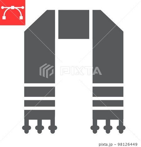 Hebrew tallit glyph icon, rosh hashanah and hanukkah, jewish tallit sign vector graphics, editable stroke solid icon, eps 10 98126449