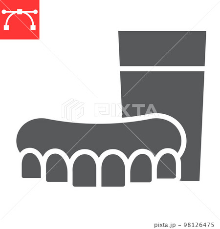 Denture glyph icon, dental and stomatolgy, dentures sign vector graphics, editable stroke solid icon, eps 10 Denture glyph icon, dental and stomatolgy, dentures sign vector graphics, editable stroke solid icon, eps 10 98126475