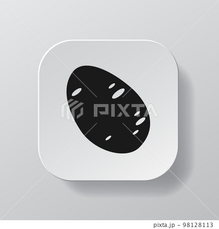 White square button with potato line icon,...のイラスト素材 [98128113] - PIXTA